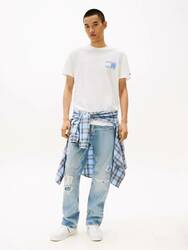 Tommy Jeans pánské bílé tričko - L (YBL)