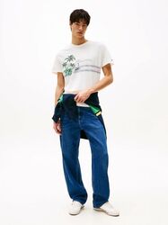 Tommy Jeans pánské krémové tričko - S (YBH)