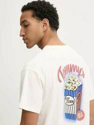 Tommy Jeans pánské krémové tričko - S (YBH)