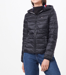 Tommy Jeans dámská černá přechodová bunda s kapucí