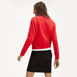 Tommy Jeans dámská červená mikina Flag - M (XA9)