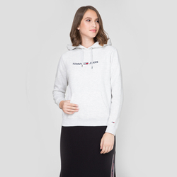 Tommy Jeans dámská šedá melírovaná mikina Logo