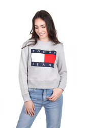Tommy Hilfiger dámská šedá mikina Flag - L (P01)