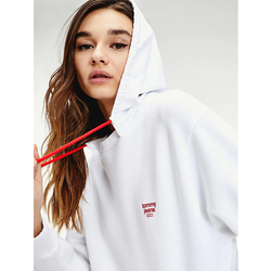 Tommy Jeans dámská bílá mikina s kapucí Detail - XS (YBR)