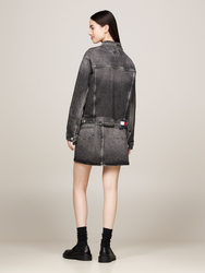 Tommy Jeans dámská černo-šedá bunda Mom - XS (1BZ)