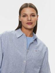Tommy Jeans dámská pruhovaná modrá košile - XS (C6H)