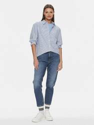 Tommy Jeans dámská pruhovaná modrá košile - XS (C6H)