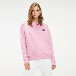 Tommy Jeans dámská růžová mikina Crew - L (579)