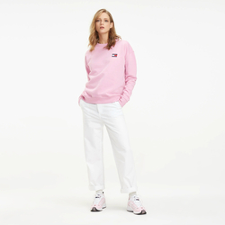 Tommy Jeans dámská růžová mikina Crew - L (579)