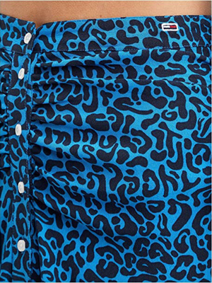 Tommy Jeans dámská modrá vzorovaná sukně - S (0KP)