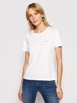 Tommy Jeans dámské bílé tričko - M (YBL)