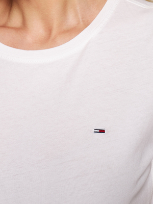 Tommy Jeans dámské bílé tričko - M (YBL)