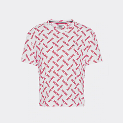 Tommy Jeans dámské bílé tričko s potiskem - XS (02V)