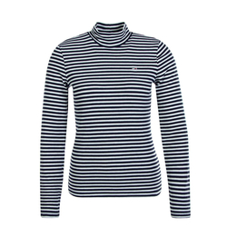 Tommy Jeans dámské modro šedé žebrované tričko s rolákem  - XS (0FN)