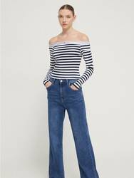 Tommy Jeans dámské pruhované tričko  - XS (C1G)