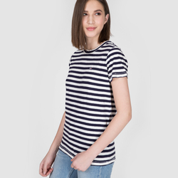 Tommy Jeans dámské tmavě modré pruhované tričko - S (0ZE)