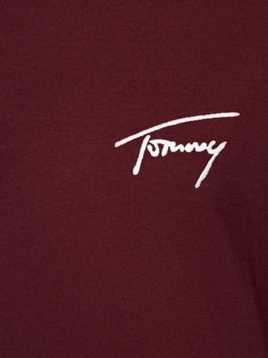Tommy Jeans dámské vínové triko SIGNATURE - M (VLP)