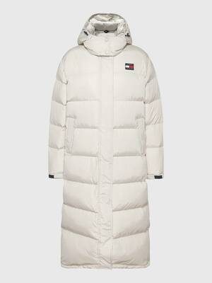 Tommy Jeans dámský béžový zimní kabát - S (ACE)