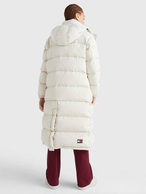 Tommy Jeans dámský béžový zimní kabát - S (ACE)
