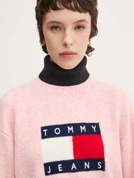 Tommy Jeans dámský růžový svetr - S (TVS)