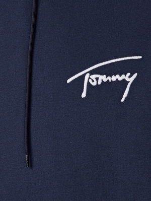 Tommy Jeans pánská tmavě modrá mikina SIGNATURE HOODIE - S (C87)