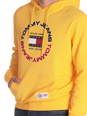 Tommy Jeans pánská žlutá mikina - M (ZFM)