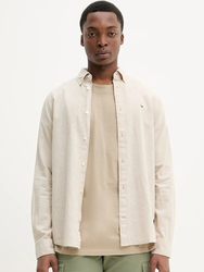 Tommy Jeans pánská béžová košile - L (ACT)