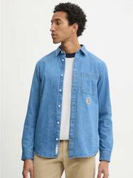Tommy Jeans pánská modrá džínová košile  - S (1AA)