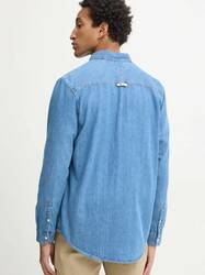 Tommy Jeans pánská modrá džínová košile  - S (1AA)