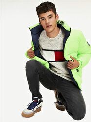 Tommy Hilfiger pánská zelená oboustranná bunda Reversible