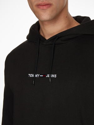 Tommy Jeans pánská černá mikina LOGO HOODIE - XXL (BDS)