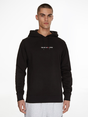 Tommy Jeans pánská černá mikina LOGO HOODIE - L (BDS)