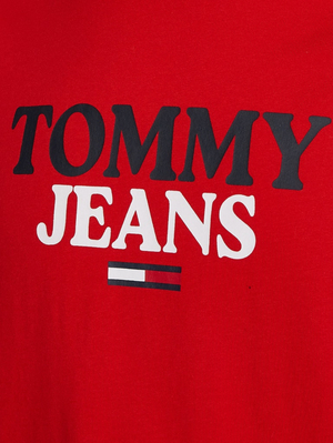 Tommy Jeans pánské červené tričko - M (XNL)