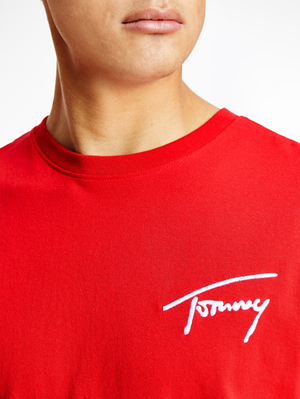 Tommy Jeans pánské červené tričko SIGNATURE - M (XNL)