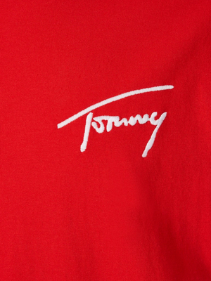 Tommy Jeans pánské červené tričko SIGNATURE - L (XNL)