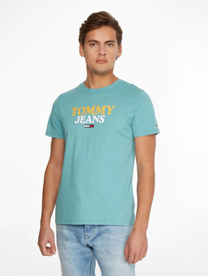 Tommy Jeans pánské pastelově modré tričko - L (CTE)