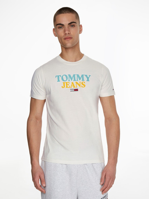 Tommy Jeans pánské smetanové tričko - L (YBH)