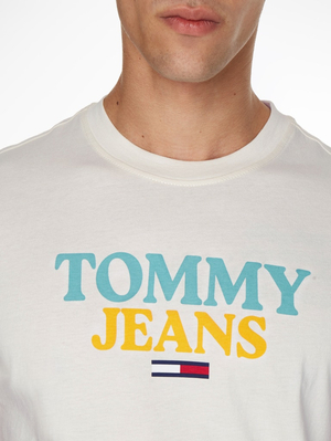 Tommy Jeans pánské smetanové tričko - M (YBH)
