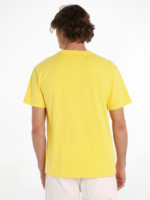 Tommy Jeans pánské žluté tričko - M (ZGQ)