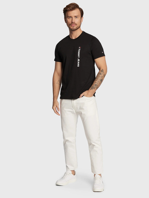 Tommy Jeans pánské černé tričko ENTRY VERTICLE - L (BDS)