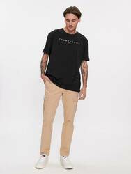 Tommy Jeans pánské černé tričko LINEAR - L (BDS)