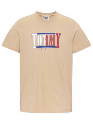 Tommy Jeans pánské béžové tričko - S (AB4)