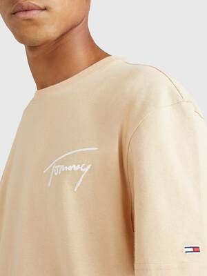 Tommy Jeans pánské béžové tričko SIGNATURE - XL (AB4)