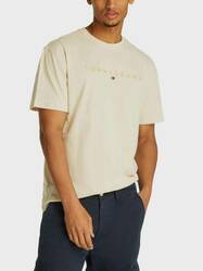 Tommy Jeans pánské béžové tričko  - XL (ACG)