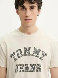 Tommy Jeans pánské béžové tričko - S (ACG)