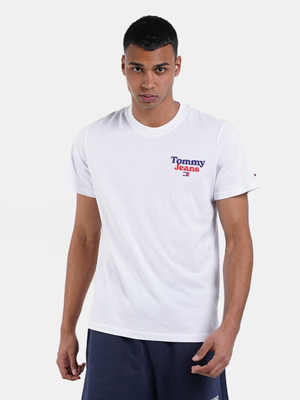 Tommy Jeans pánské bílé tričko - M (YBR)