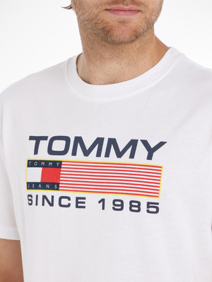 Tommy Jeans pánské bílé tričko - L (YBR)