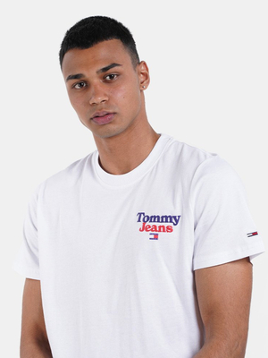 Tommy Jeans pánské bílé tričko - M (YBR)