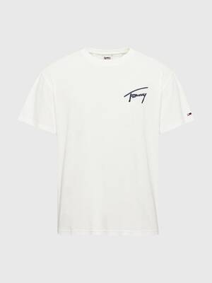 Tommy Jeans pánské bílé tričko SIGNATURE - S (YBR)