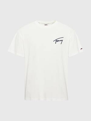 Tommy Jeans pánské bílé tričko SIGNATURE - L (YBR)